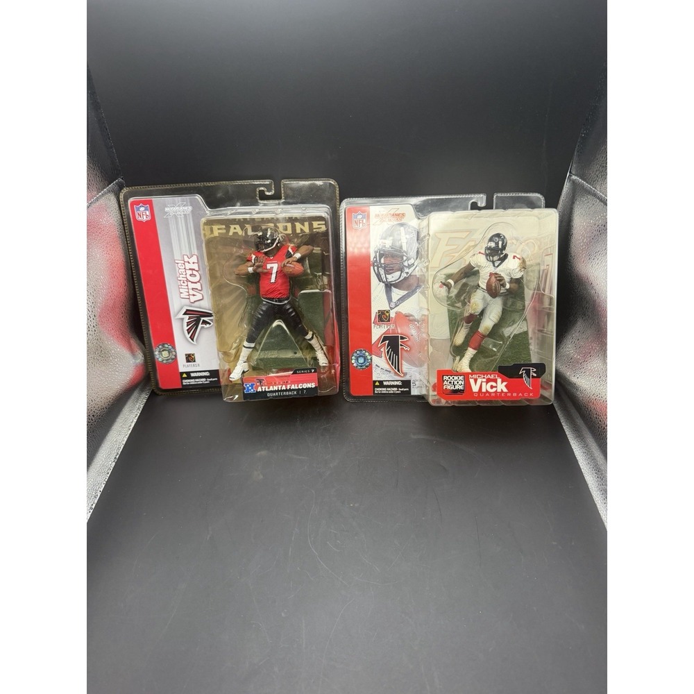 McFarlane NFL Series 7 & Series 4 Michael Vick Atlanta Falcons White Jersey NOS